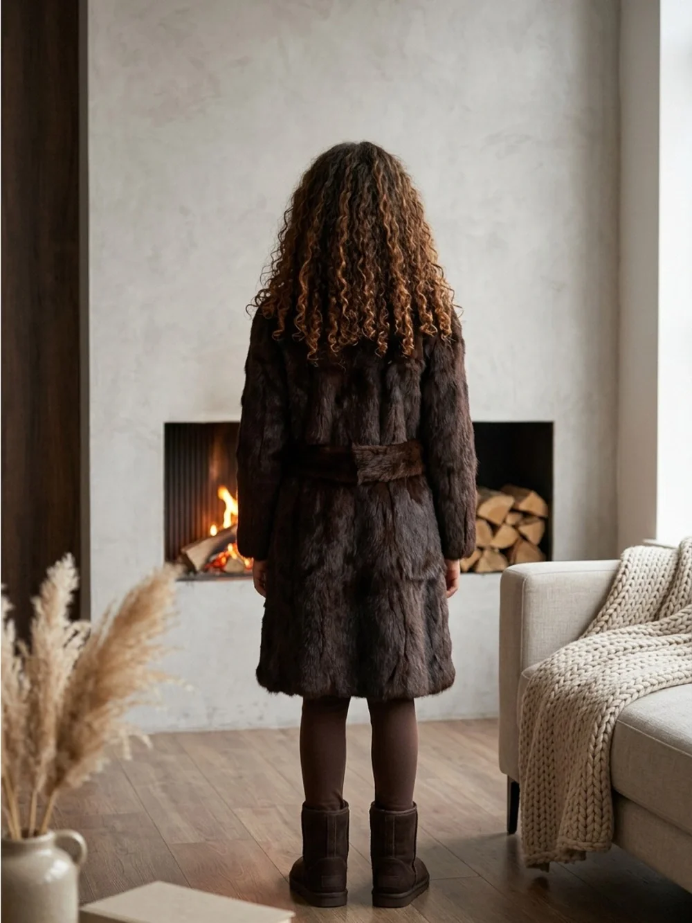 Princess Caravelle Authentic Rabbit Fur Coat